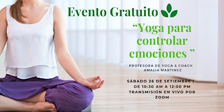 Imagen principal de Taller Gratuito :  Yoga para controlar emociones