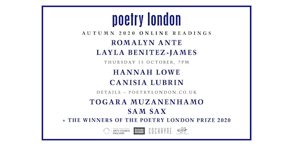 Poetry London Autumn 2020 Online Readings