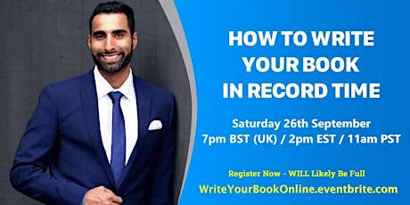 Write Your Book In Record Time ONLINE primary image