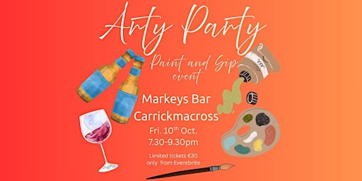 Image principale de Arty Party, Paint and Sip event.