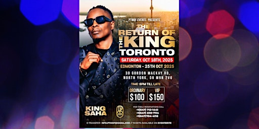 Image principale de KING SAHA LIVE IN TORONTO