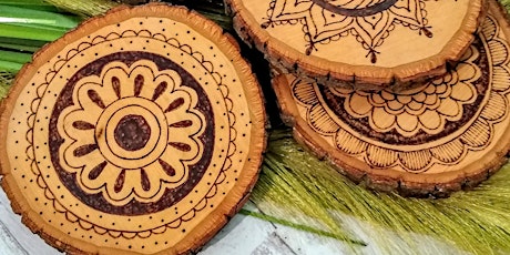Wood Burn Mandala Design Coasters primary image