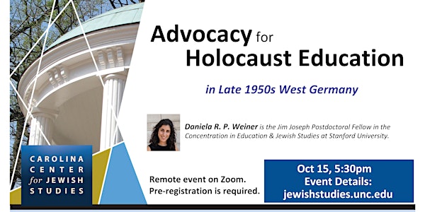 Advocacy for Holocaust Education in Late 1950s West Germany