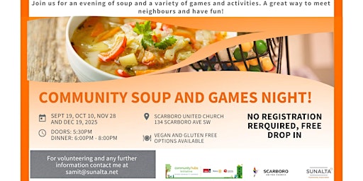 Image principale de Community Soup and Game Night!