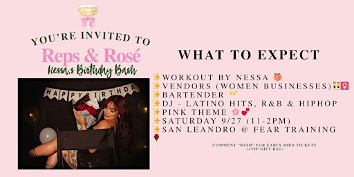 Image principale de Reps & Rose - Workout Birthday Bash