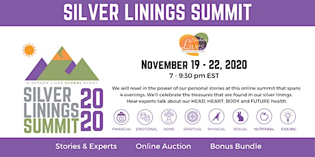 Hauptbild für Spoken Lives Silver Linings Summit 2020 (8 workshops over 4 evenings)