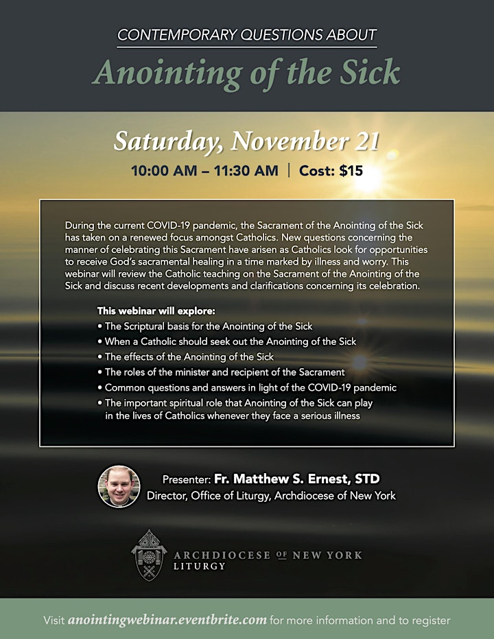 Contemporary Questions About the Anointing of the Sick Webinar image