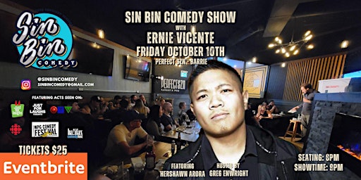 Sin Bin Comedy Show with Ernie Vicente - Barrie primary image