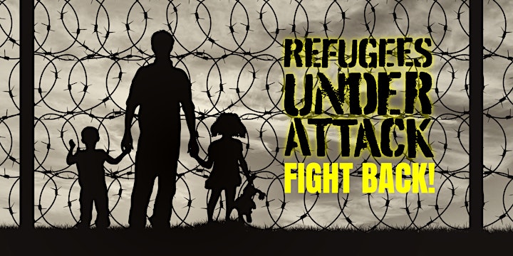 Refugees under attack. Online meeting. image