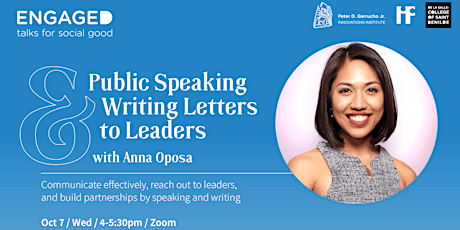 Imagen principal de Engaged Talks: Public Speaking & Writing Letters to Leaders with Anna Oposa