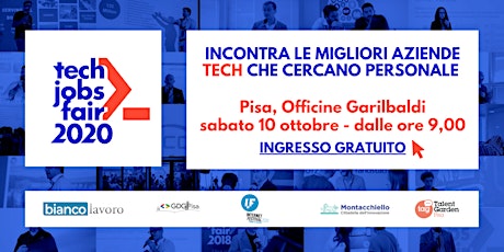 TECH JOBS fair Pisa 2020 - Incontra le aziende TECH in cerca di personale