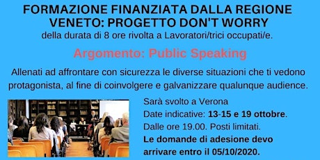 Immagine principale di Formazione Finanziata dalla regione Veneto - Public Speaking 