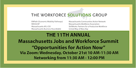 The 11th Annual Massachusetts Jobs and Workforce Summit primary image