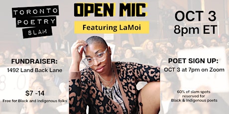 Toronto Poetry Slam's Open Mic featuring LaMoi! primary image