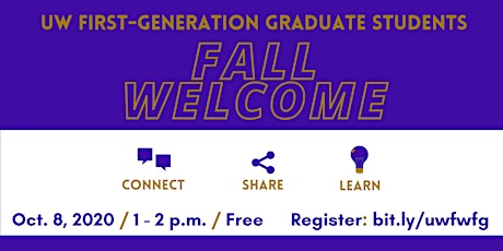 Virtual Fall Welcome for First-Generation Graduate Students primary image