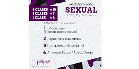 Reclutamiento Sexual - 4 Master Classes - Educación Sexual