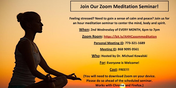 Join Our Zoom Meditation Seminar!