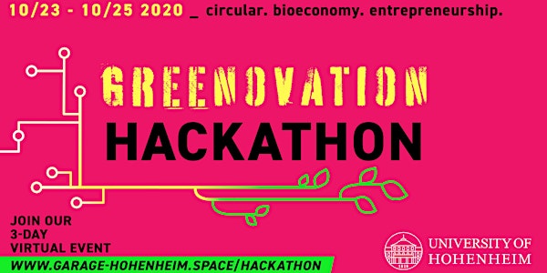 GREENOVATION HACKATHON 2020. circular. bioeconomy. entrepreneurship.