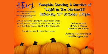 Pumpkin carving and service of light in the darkness. primary image