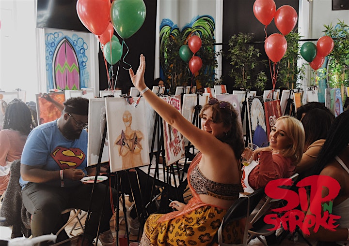 Sip 'N Stroke |1pm - 4pm| Sip and Paint Party image