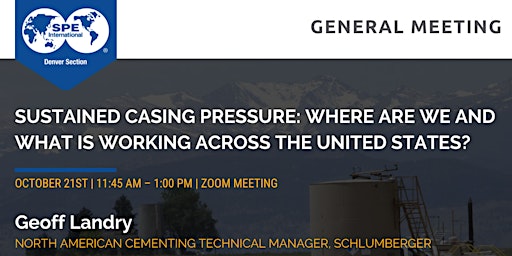 Hauptbild für GENERAL MEETING | Sustained Casing Pressure