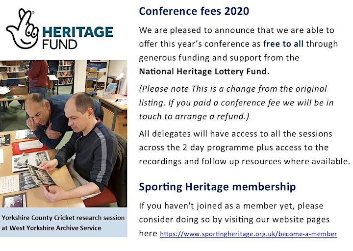 Sporting Heritage Conference 2020 image