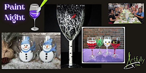 Image principale de 12th December Christmas Wine Glass Paint Night at Williams Cafe, Burlington