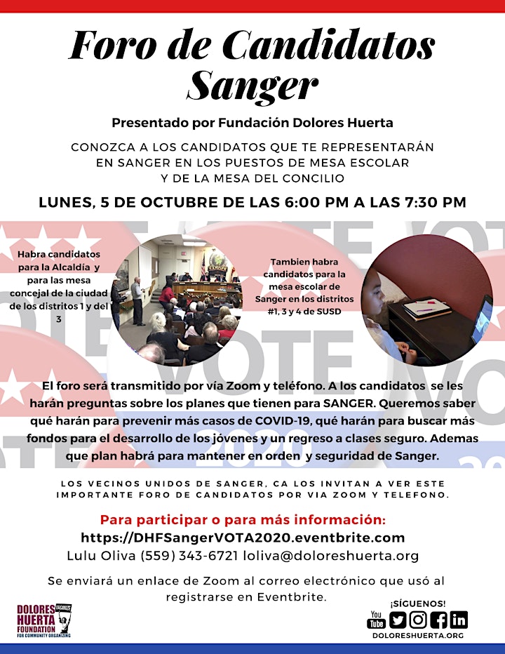 Foro de Candidatos Sanger / Sanger Candidate Forum image