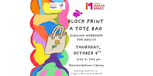Image principale de Block print a tote bag - evening workshop for adults