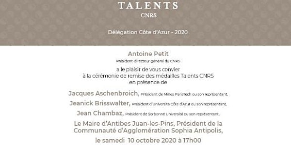 Talents CNRS Côte d 'Azur