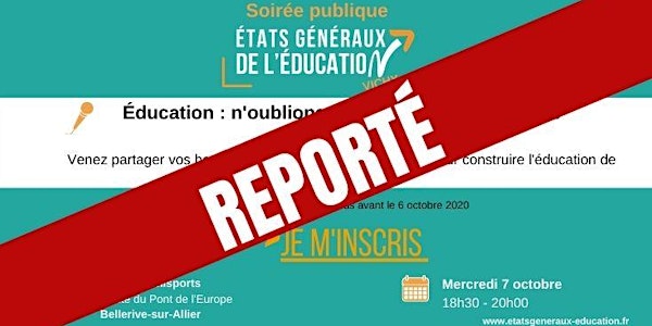 [REPORTE] Soirée publique - Education, numérique et ruralité - Vichy