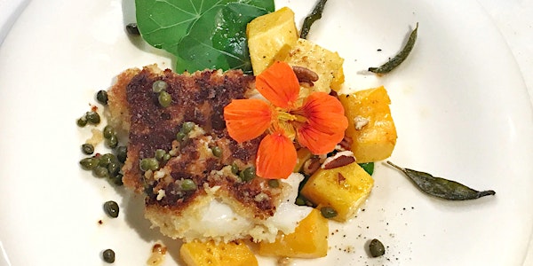 Breaded Cod Loin and Roasted Butternut Squash interactive cooking class