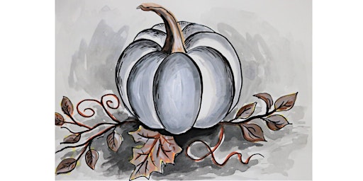 Image principale de White Pumpkin with Acrylic Painting,  Class for  Adults and Teens 10+