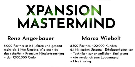 Hauptbild für XPANSION - MASTERMIND powered by Rene Angerbauer und Marco Wiebelt