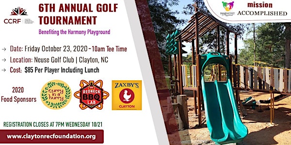 6th Annual Golf Tournament	Benefitting the Harmony Playground
