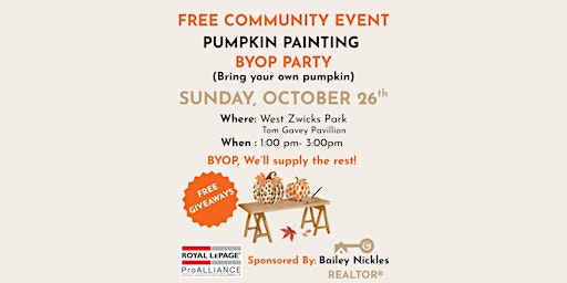 Image principale de Free Pumpkin Painting Event- BYOP (bring your own pumpkin)
