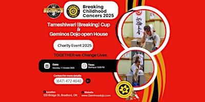Image principale de Ontario Open Tameshiwari Cup 2025 + Open House lead by Geminos Dojo