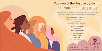 Image principale de Women & the Justice System - Brunch for Action