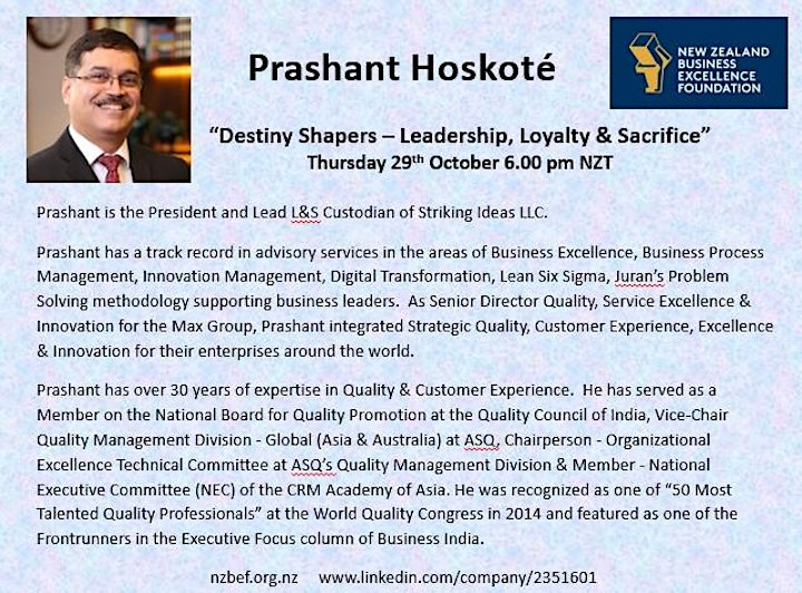 Destiny Shapers: Leadership, Loyalty & Sacrifice  with Prashant Hoskoté image