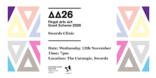 Immagine principale di Arts Act Grant Scheme – Swords Funding Clinic