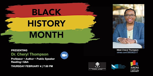 BLACK HISTORY MONTH: Cheryl Thompson Author Visit