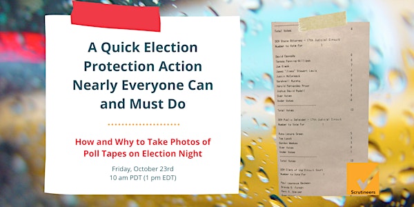 A Quick Election Protection Action Nearly Everyone Can and Must Do