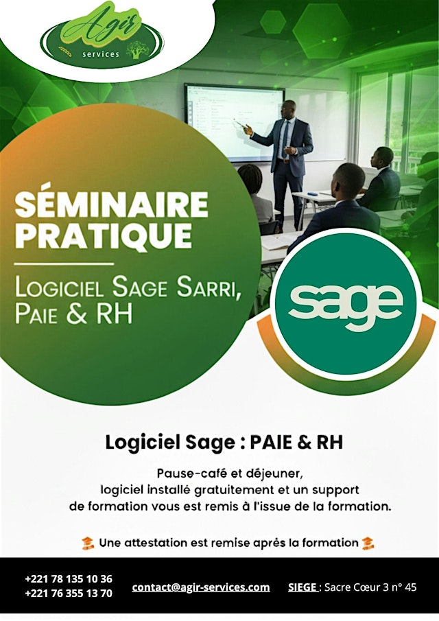 Imagem principal do evento SÉMINAIRE PRATIQUE SUR LE LOGICIEL SAGE SARRI – PAIE & RH