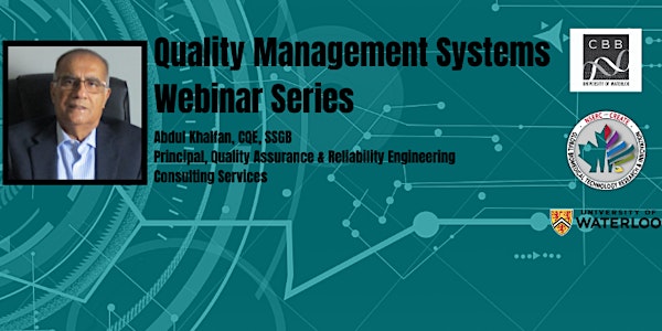 CBB presents: Quality Management Systems Webinar Series - October Session