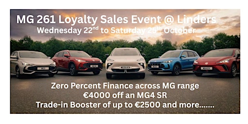 Image principale de MG 261 LOYALTY SALES EVENT @ LINDERS