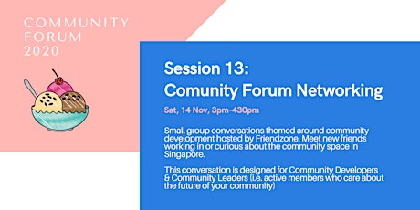 Session 13: Community Forum Networking primary image