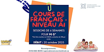 Image principale de Cours de français - niveau A1