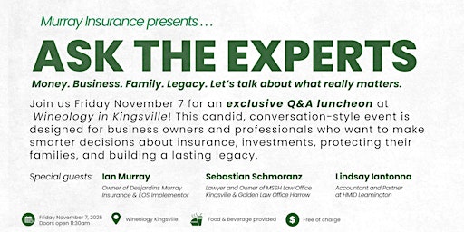 Image principale de Murray Insurance's Ask the Experts