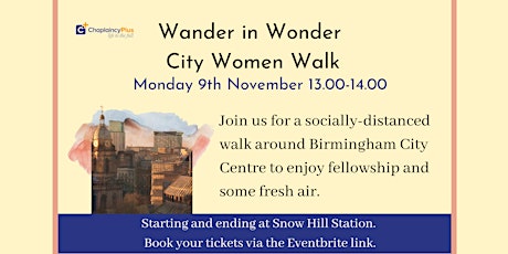 Wander in Wonder - City Women City Centre Lunchtime Walk primary image