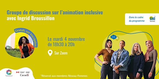 Image principale de Groupe de discussion sur l'animation inclusive - EN LIGNE